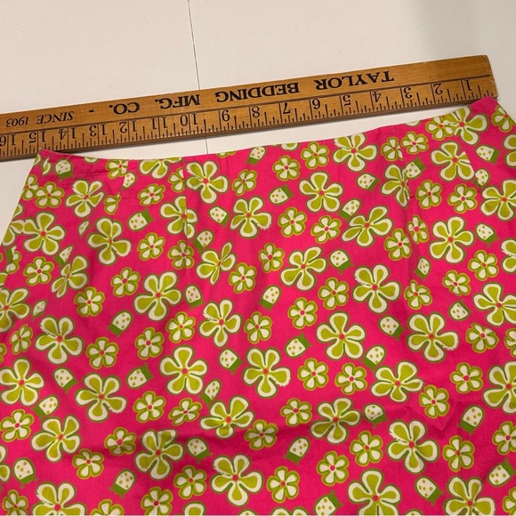 Lilly Pulitzer Dune Buggy Pink and Green Floral Print Skirt Size 8 - Picture 6 of 7
